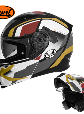 新品CYRIL赛罗揭面盔摩托车头盔夏季男女双镜片机车全盔踏板四季