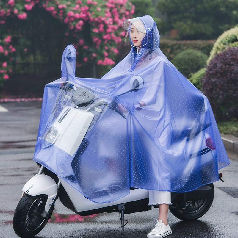 加宽轻薄透明时尚雨披小号电动自行车摩托女士遮脚雨罩专用女雨衣