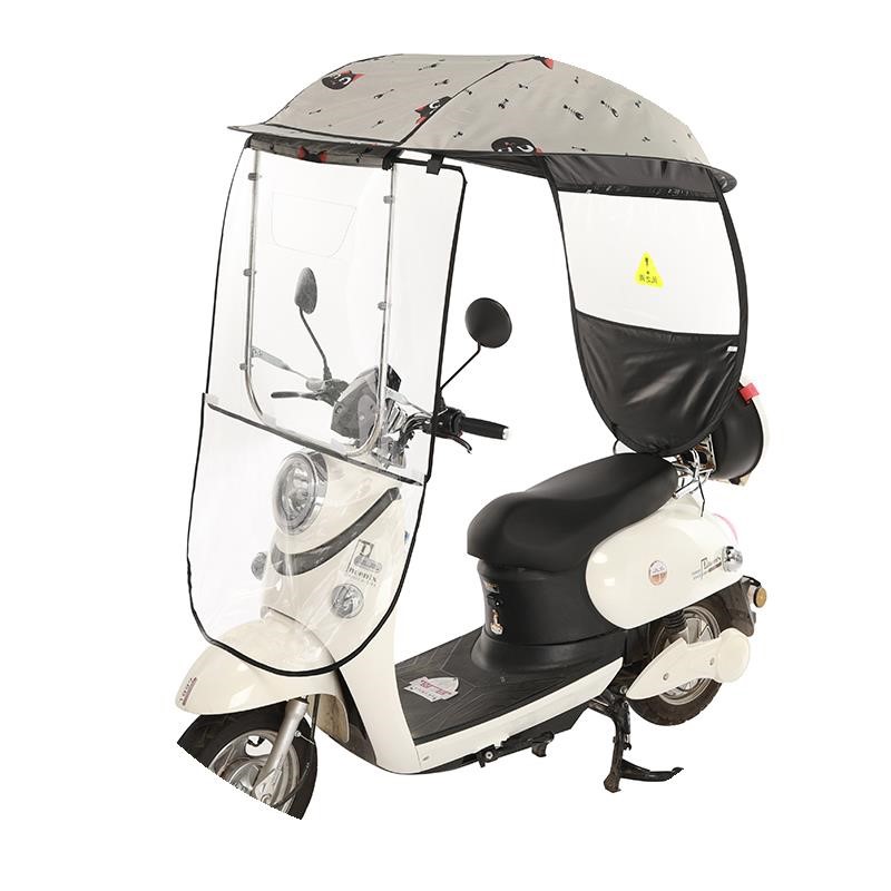热销三轮电动车车棚雨棚新款挡风罩自行车篷遮阳伞T前摩托车防雨
