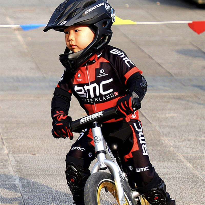 骑行服速干儿童男女春夏平衡车长袖套装专业自行车表演轮滑服定制