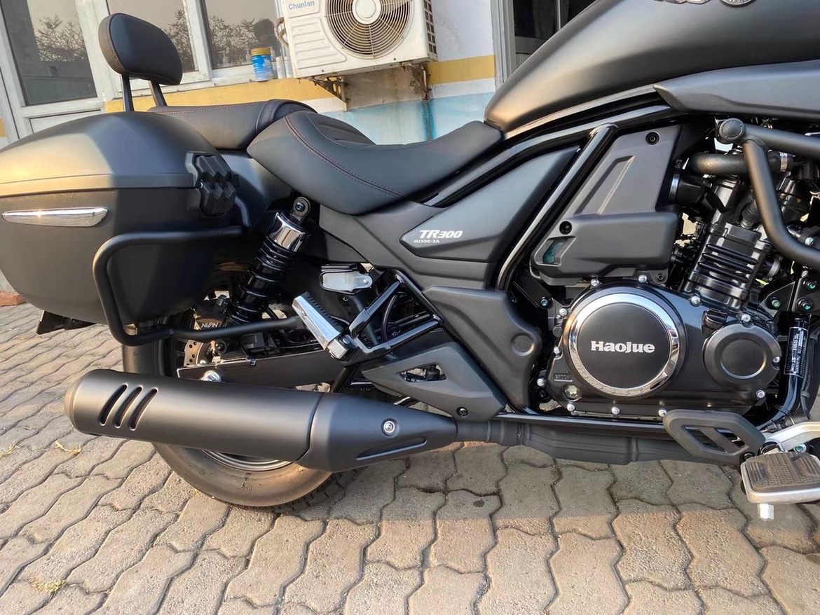适用豪爵TR300摩托车排气防烫罩改装排气管盖黑色排气罩防烫盖