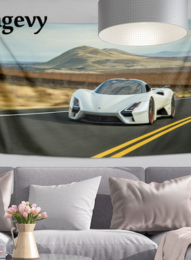 SSC西尔贝图塔拉美式跑车挂毯挂布超跑发动机机械装饰背景布海报