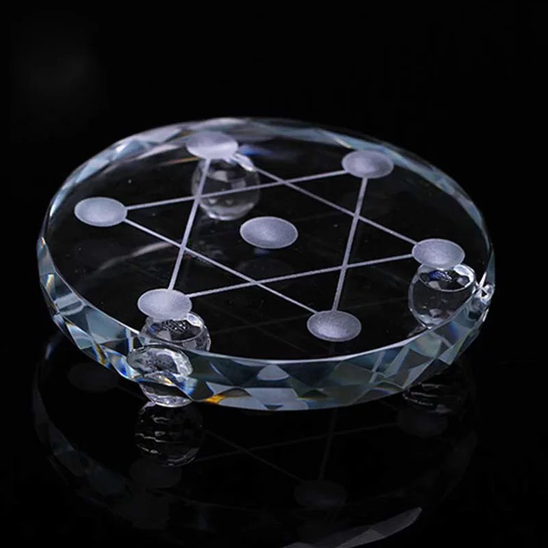 人造K9玻璃白水晶七星阵底盘底座托盘球座五行阵风水球盘摆件配件