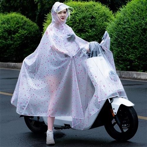 新款雨衣电动车男女单人骑行摩托车电瓶自行车加厚时尚透明专用雨