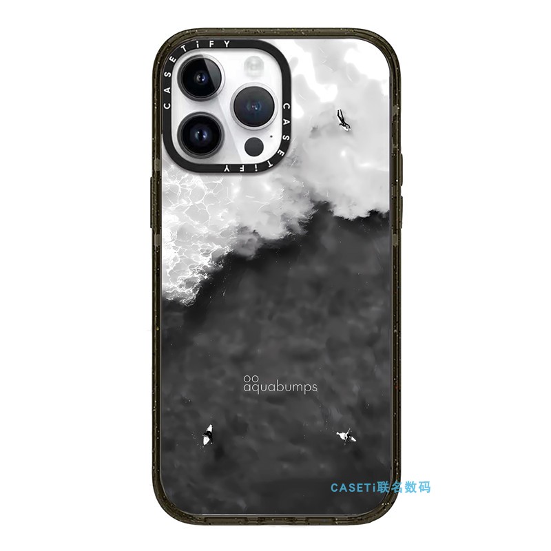 CASETi黑白大海沙滩分割对比15Pro适用iPhone13ProMax苹果14Pro网红明星小众艺术家联名手机壳12防摔保护套11