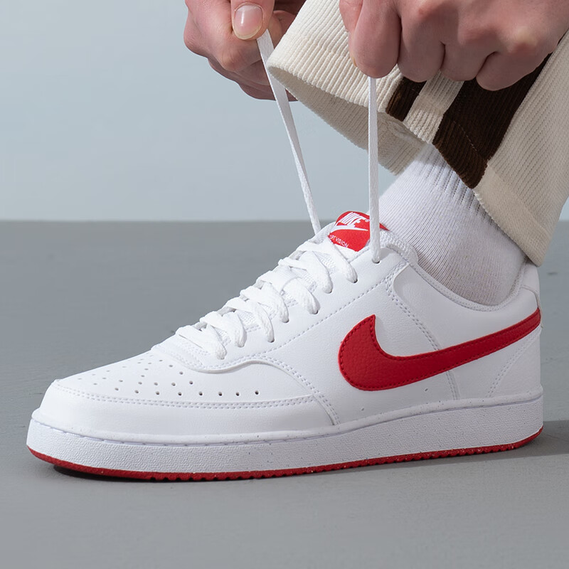Nike耐克正品简版空军一号低帮板鞋男软底红色标运动鞋耐磨休闲鞋