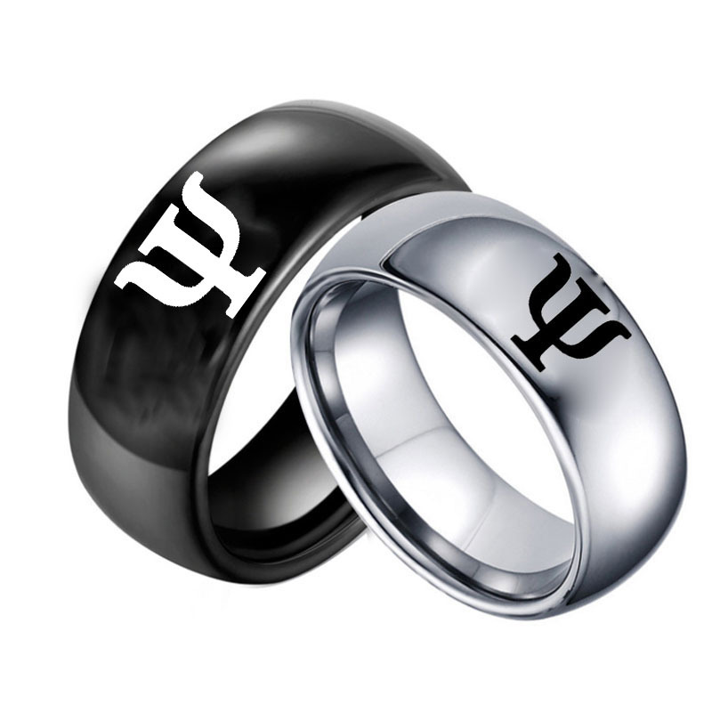 创意节日礼物 希腊符号标志戒指 字母护身符指环 不锈钢男女戒指