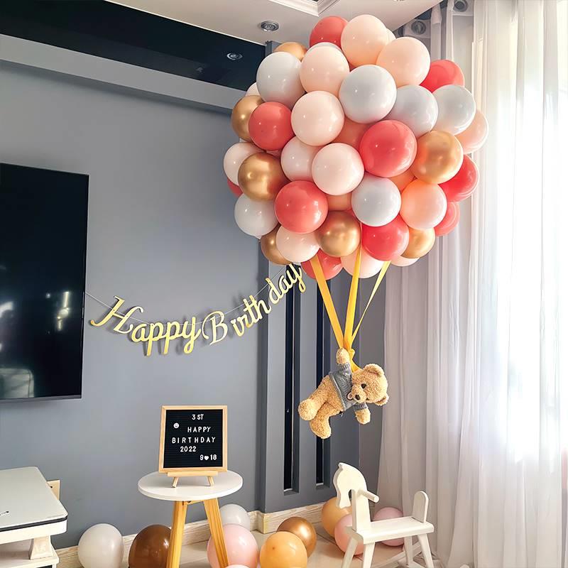 两岁生日布置网红创意宝宝儿童家里会场气球装饰背景墙女孩仪式感