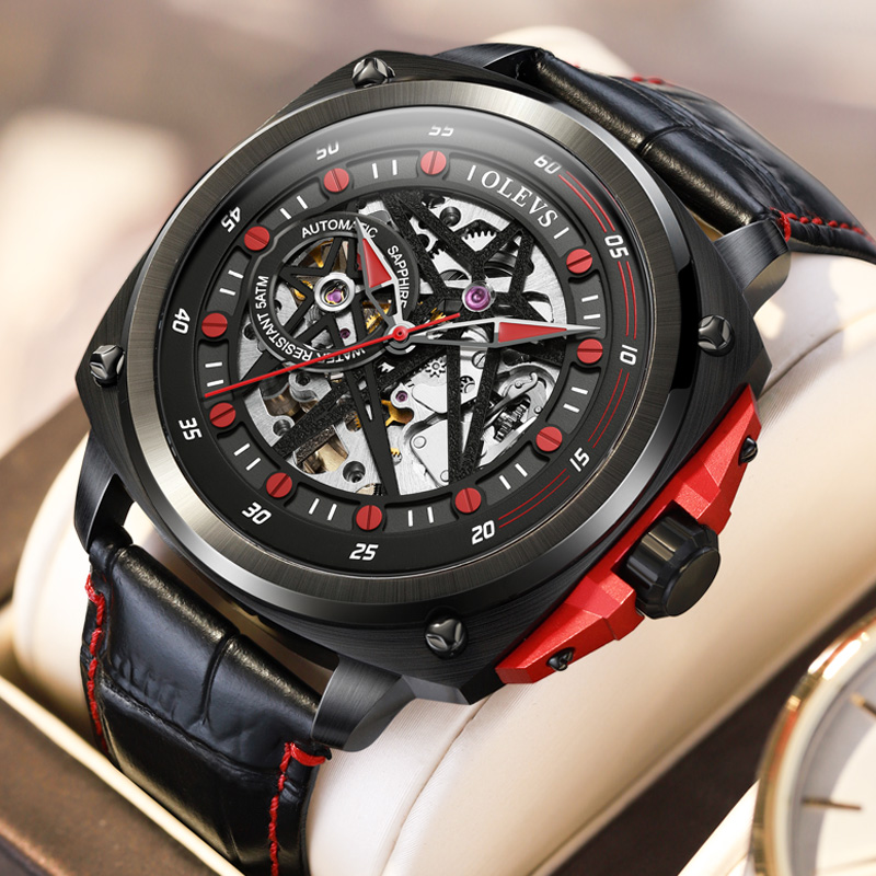 全自动手表瑞士6682欧利时机械表镂空品牌十大男表夜光男士奢侈品