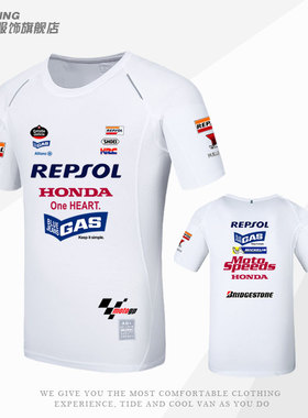 Honda车队赛车服重机车本田摩托车骑行服T恤透气吸汗速干短袖夏季