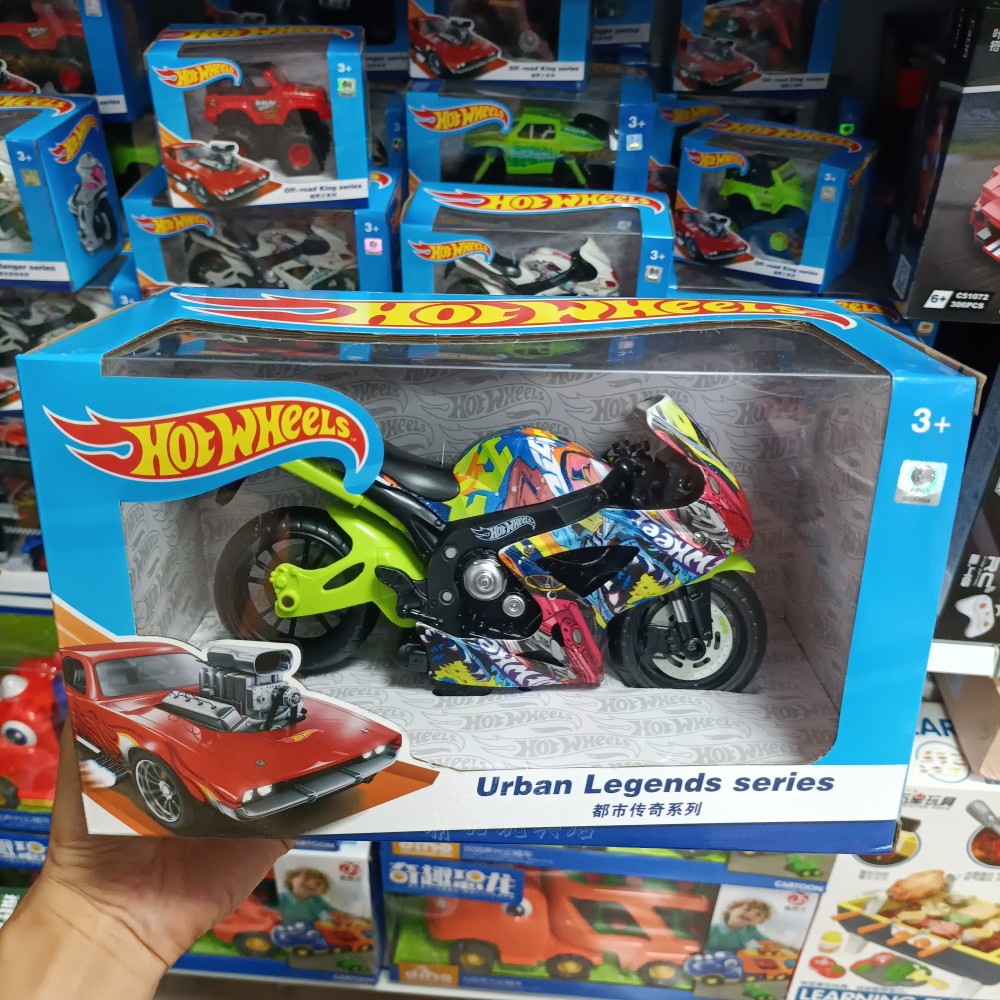 风火轮都市传奇摩托车玩具儿童惯性车发声光越野车机车模型摆件