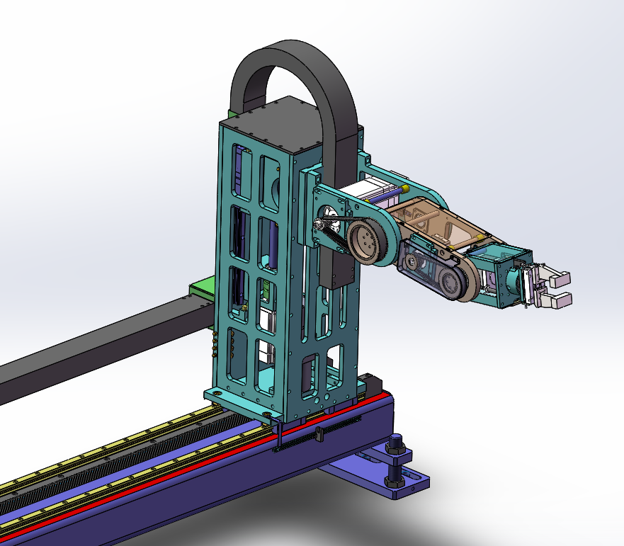 桁架搬运机械手图纸 机器人3D模型 非标上下料机构仓储搬运设备图