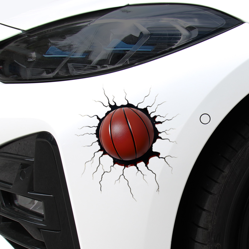 3D立体篮球划痕贴电动车摩托个性贴纸遮挡划痕遮盖油箱贴创意装饰