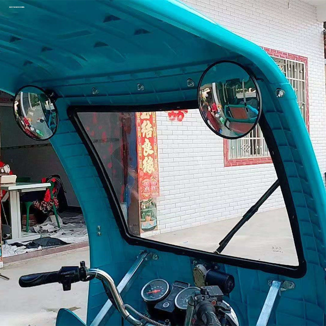 电摩通用圆镜后视镜三轮车圆形车棚电瓶摩托电车倒车镜子大视野