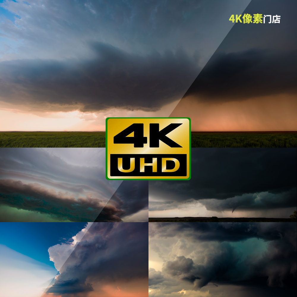 512-4K视频素材-风暴沙尘暴龙卷风极端气候沙漠平原恶化自然