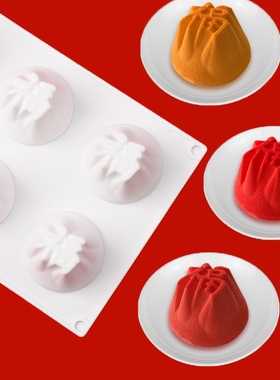 中式春节6连福字慕斯蛋糕模具新春福字灯笼红包硅胶模具食品级
