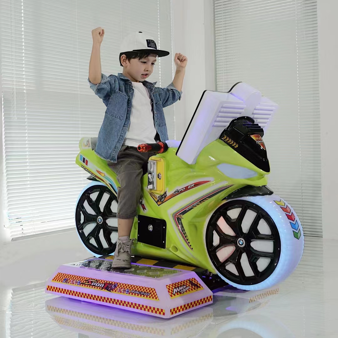 新款儿童投币3D锋速摩托游戏机模拟摇摇车赛车游艺机竞技摩托游戏
