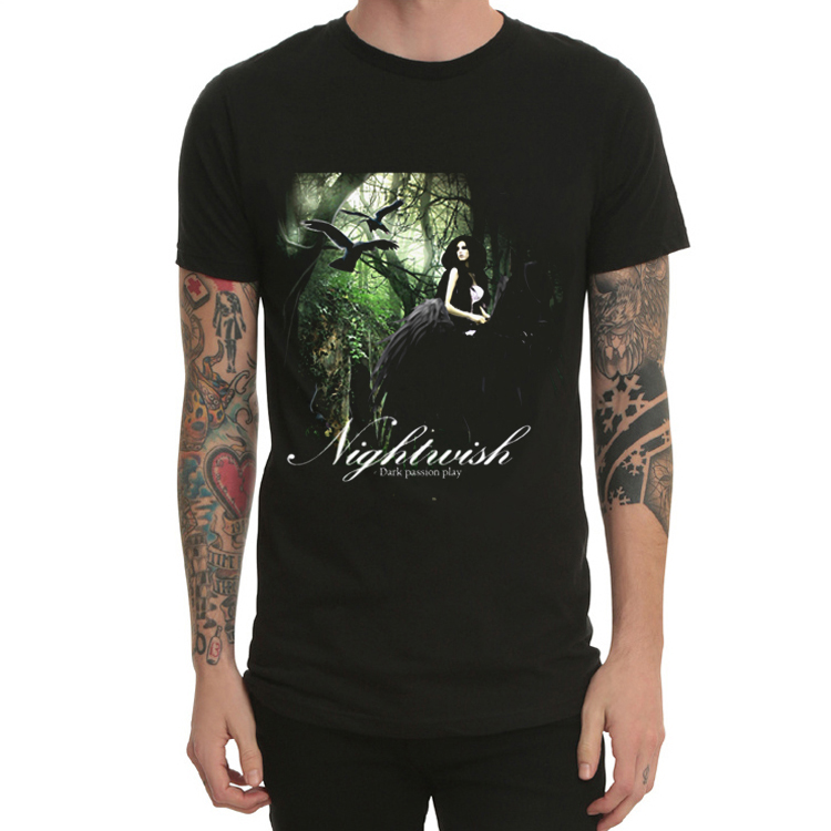 Nightwish夜愿哥特男春夏圆领短袖数码印花摇滚乐队T恤重金属流行
