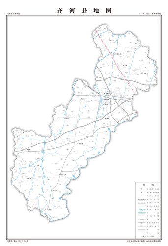 齐河县地图交通水系地形河流行政区划湖泊旅游铁路山峰卫星村界乡