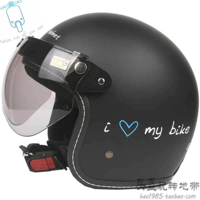 。台湾EVO机车磨砂黑哈雷电动摩托车头盔男女防晒紫外线复古秋冬