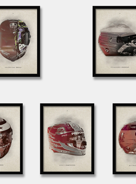 F1赛车海报阿隆索舒马赫汉密尔顿画装饰画挂画摩托车海报挂画墙画