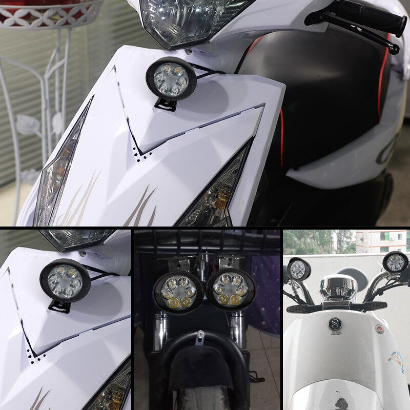新品美蒂亚电动车灯摩托车s灯改装外置12-100V超亮自行车三轮电瓶