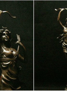 日本代购雕像 大型青铜像狩猎纯洁女神月神52cm摆件雕刻装饰客厅