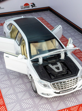 创意桌面摆件加长版轿车模型S650合金汽车玩具儿童摆件收藏礼物车