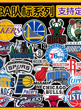 NBA球队LOGO汽车贴纸篮球队标湖人车贴勇士篮网凯尔特人队徽标志