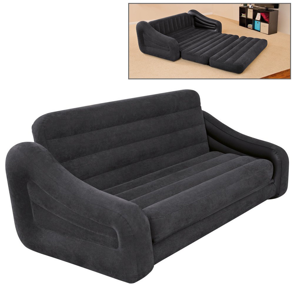 INTEX懒人充气沙发加厚家用双人便携沙发床靠背床垫加大气垫床椅