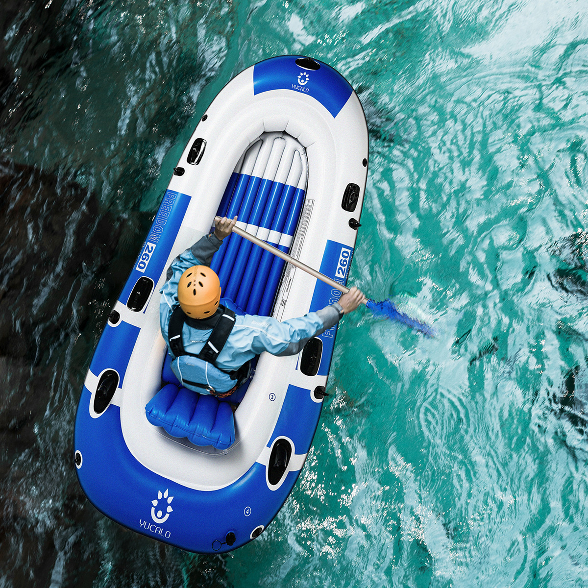 玩水充气船家用皮划艇儿童水上小船橡皮船加厚可折叠钓鱼船小气艇