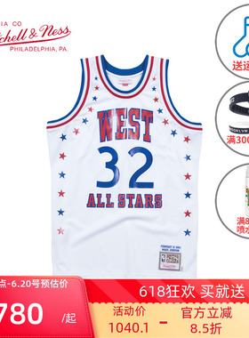Mitchell Ness复古篮球服刺绣AU球员版83季NBA全明星约翰逊球衣男