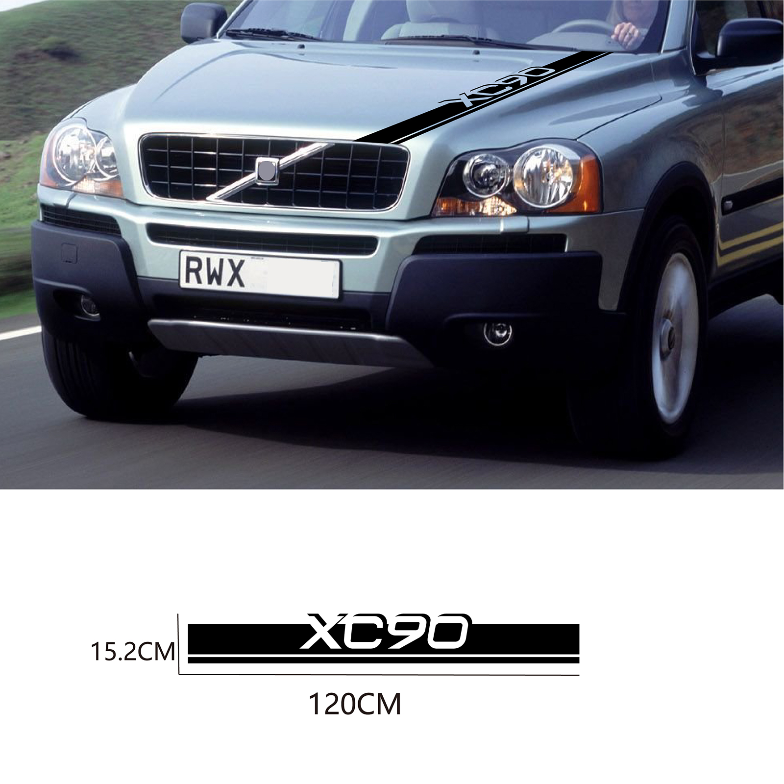 可定制适用于沃尔沃XC90引擎盖车贴 改装贴纸 装饰车身拉花贴画