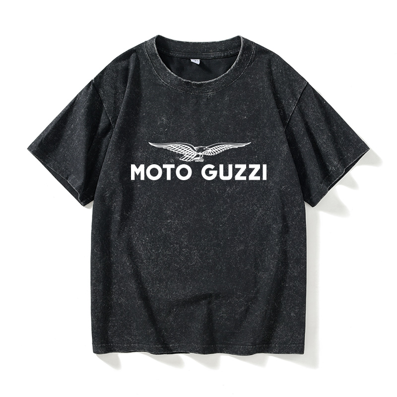 MOTO GUZZI 古兹摩托车T恤短袖嘻哈学生衣服女男圆领大码宽松夏季