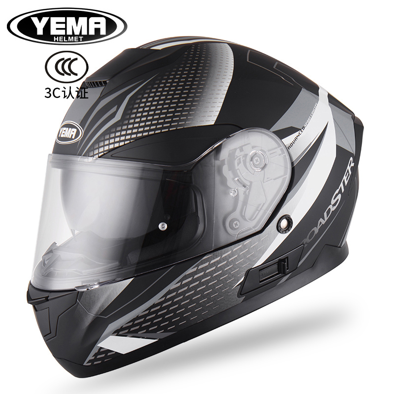 野马3C认证摩托车头盔男女机车跑盔电动车安全帽冬季保暖骑士全盔