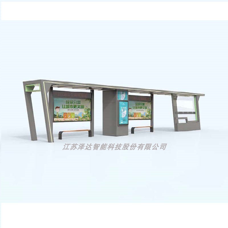 新款城市新公交车候车亭不锈钢等候站牌上海简易智能站台厂家生产