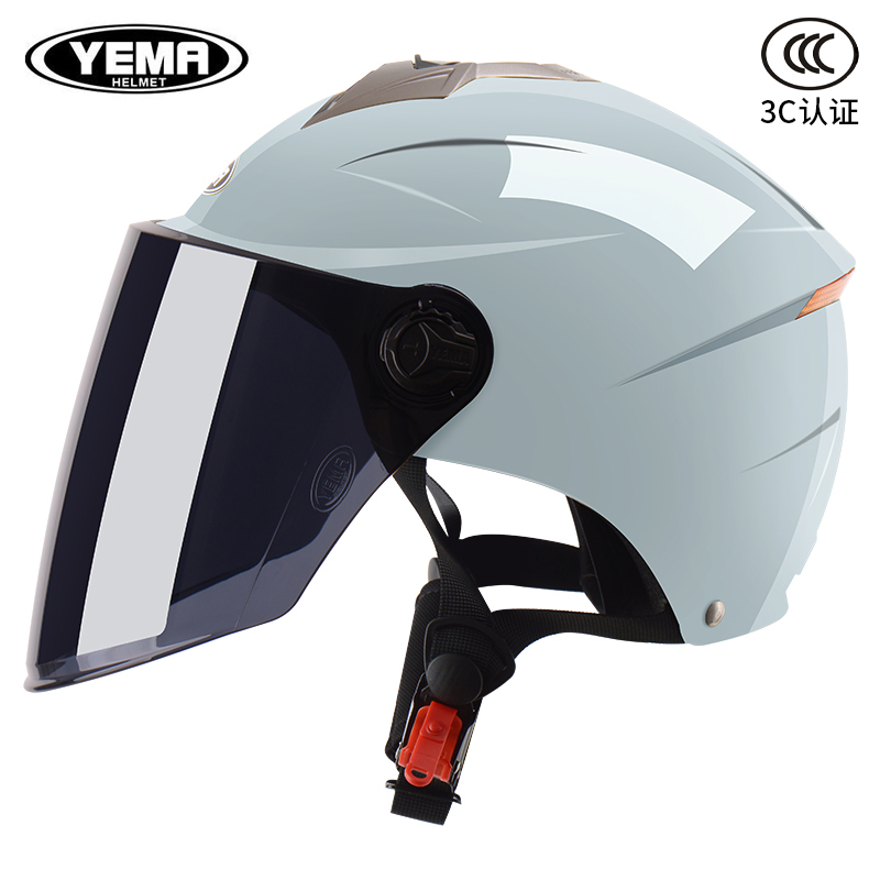 野马电动车头盔3c认证四季通用摩托安全帽女夏季防晒防紫外线半盔