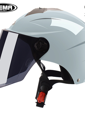 野马电动车头盔3c认证四季通用摩托安全帽女夏季防晒防紫外线半盔