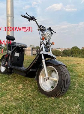 升级款72V男女士双人60V锂电池哈雷宽轮胎电瓶车电摩托踏板电动车