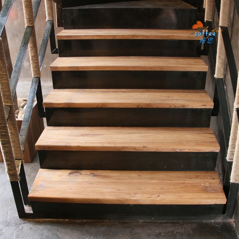 推荐老榆木房梁楼梯踏步板 老门板风化楼梯扶手 实木旧地板 尺寸