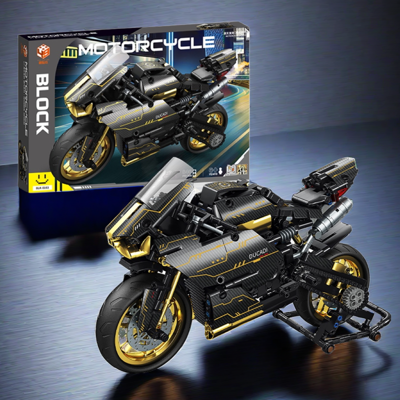 杜卡迪摩托车拼装乐高积木玩具川崎男孩礼物机械组跑车高难度模型