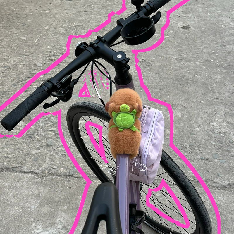 卡皮巴拉自行车装饰玩偶儿童公路车车把小配件可爱卡通骑行公仔