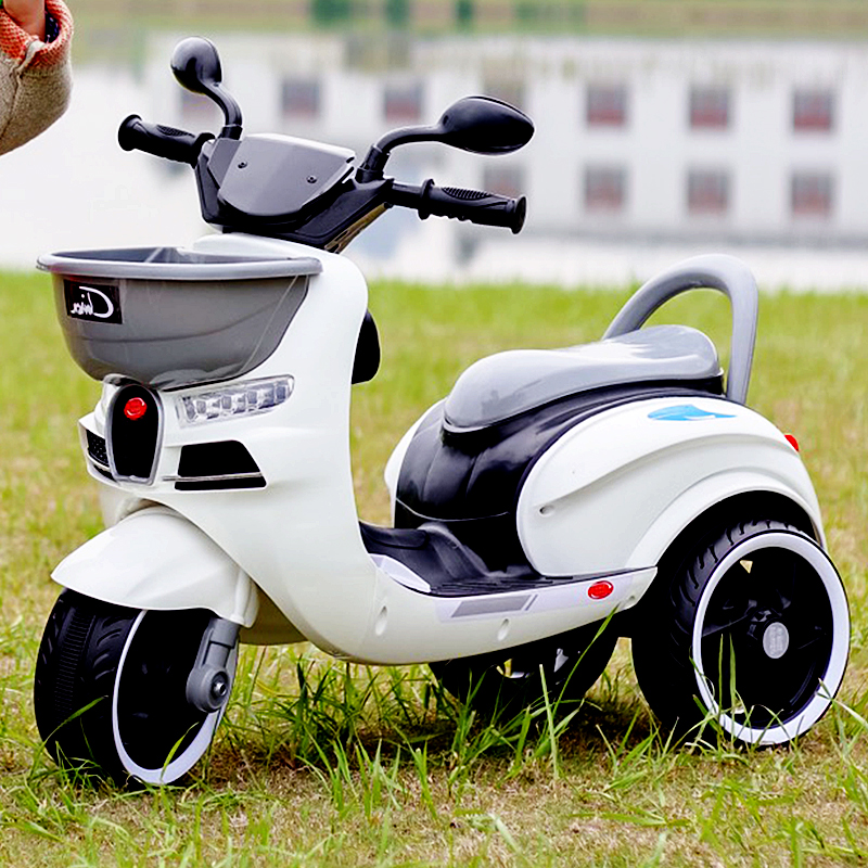 儿童电动摩托车充电三轮车男女宝宝遥控玩具车双驱动可坐人电瓶车