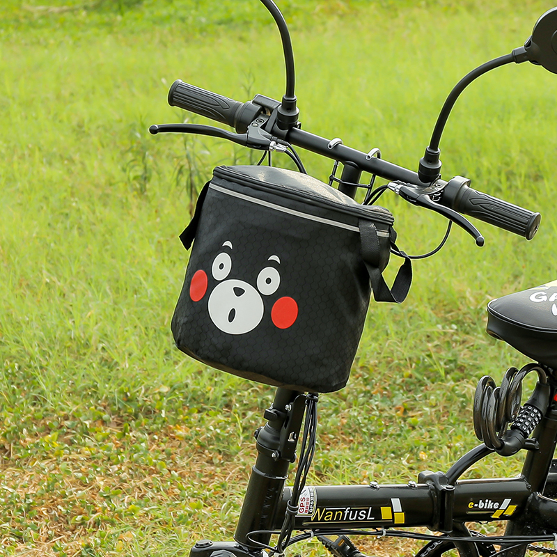 自行车布篮子车框前置篮子电动车通用车篓帆布折叠车挂包单车菜篮