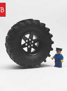 小积木颗粒15038轮毂23798汽车轮胎兼容国产科技零件越野车大车轮