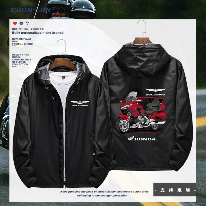 本田金翼HONDA GL1800摩托车工装外套骑行服宽松冲锋衣夹克上衣潮