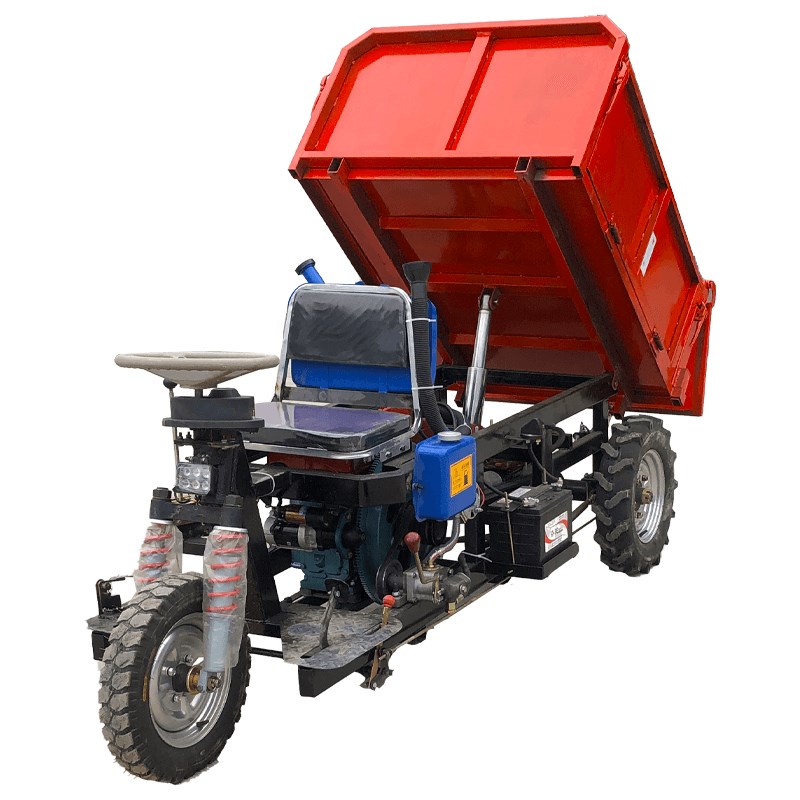促工地建筑工程小型电动柴油三轮车液压农用自卸翻斗果园拉粪载重