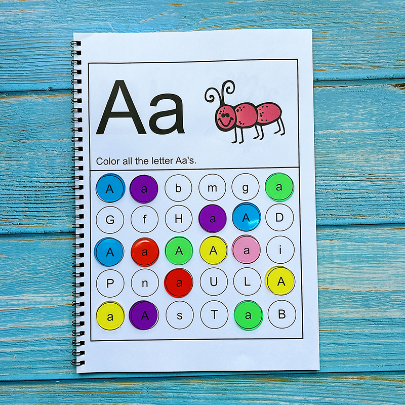 幼儿英语启蒙26个英文字母大小写 认知练习涂色趣味专注力训练纸