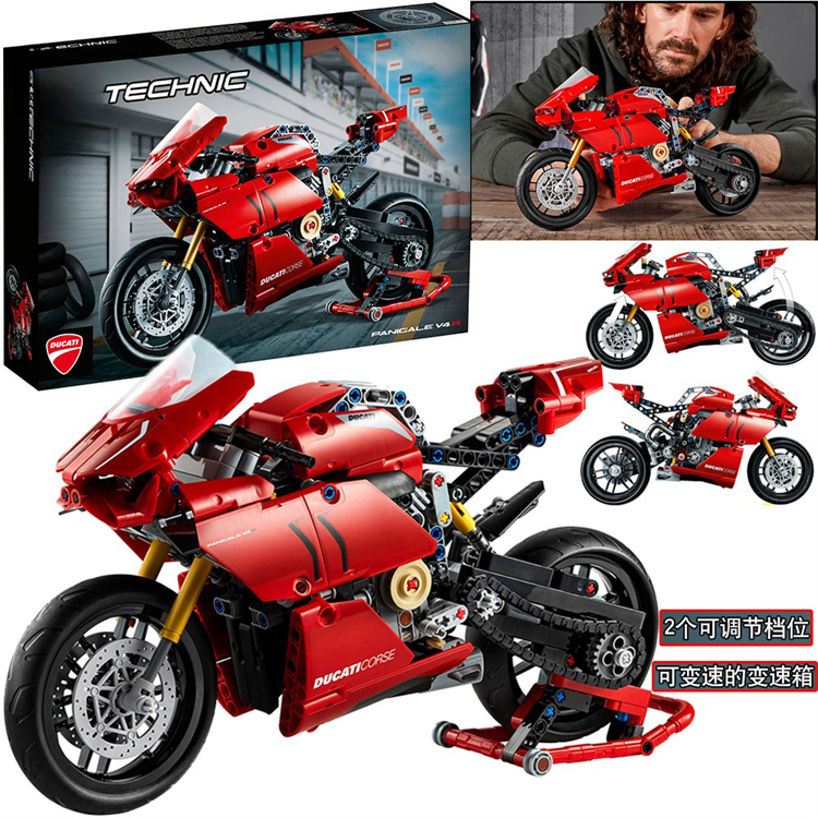 乐高科技机械组杜卡迪V4R摩托车42107积木模型拼装玩具儿童节礼物