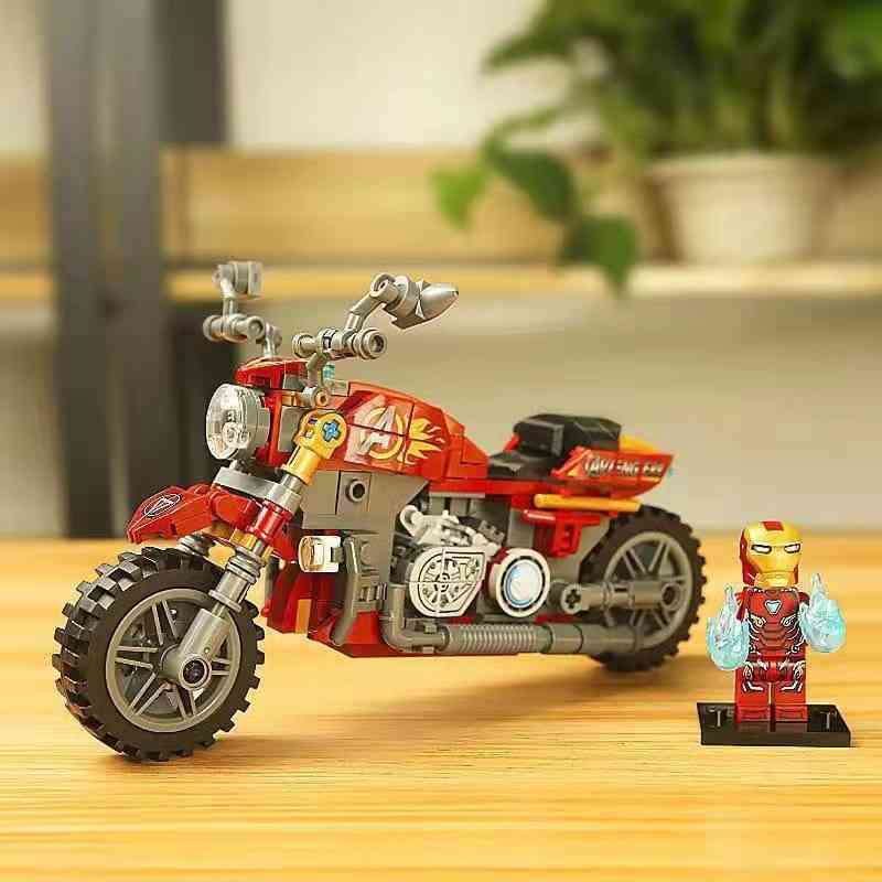 兼容乐高积木越野摩托车拼装车模小颗粒赛车儿童益智玩具机构礼物